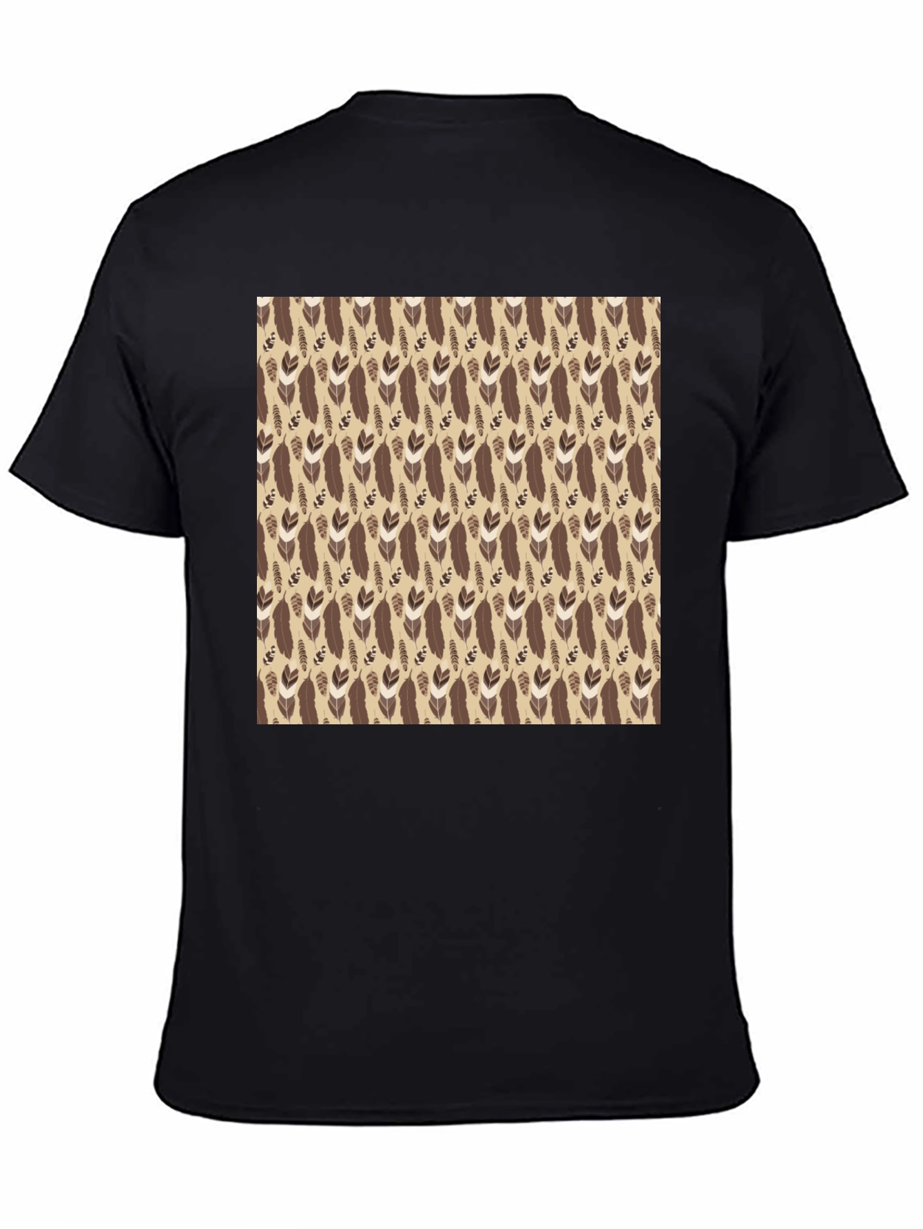 Tribal Feather Print Crew Neck T-Shirt