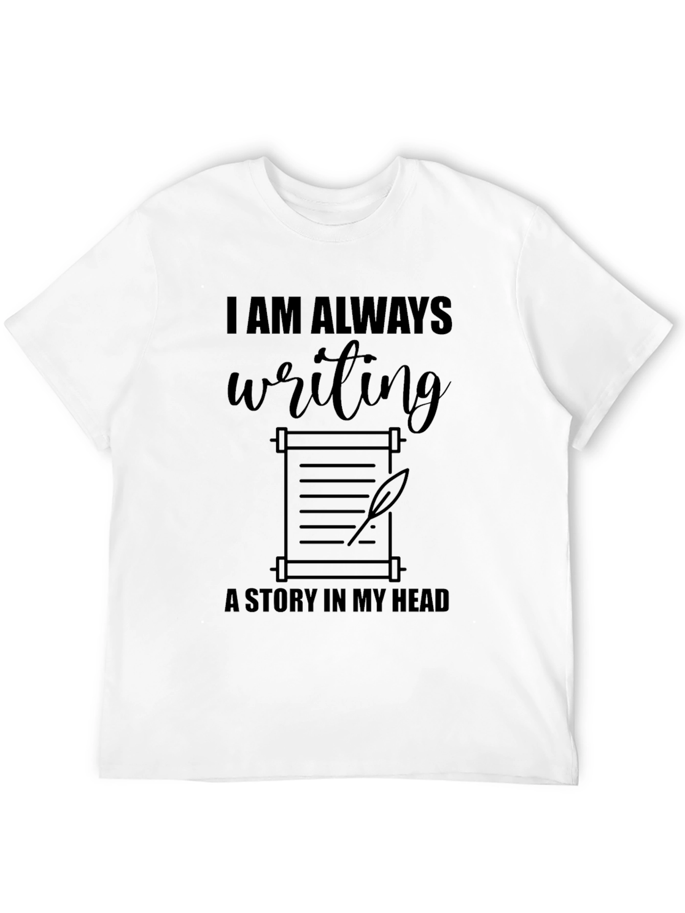 Writers Scroll Graphic Tee - Always Writing Story