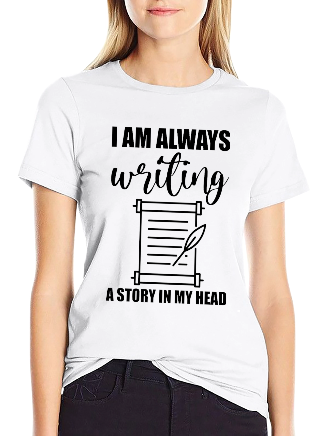 Writers Scroll Graphic Tee - Always Writing Story