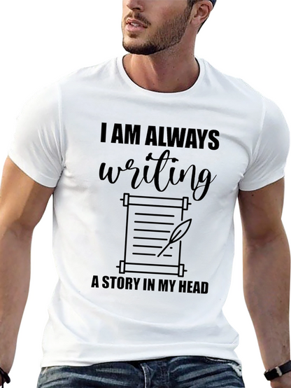 Writers Scroll Graphic Tee - Always Writing Story