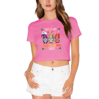 This Is My Hallothanksmas Gnome Holiday Crop Top