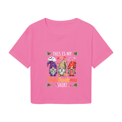 This Is My Hallothanksmas Gnome Holiday Crop Top