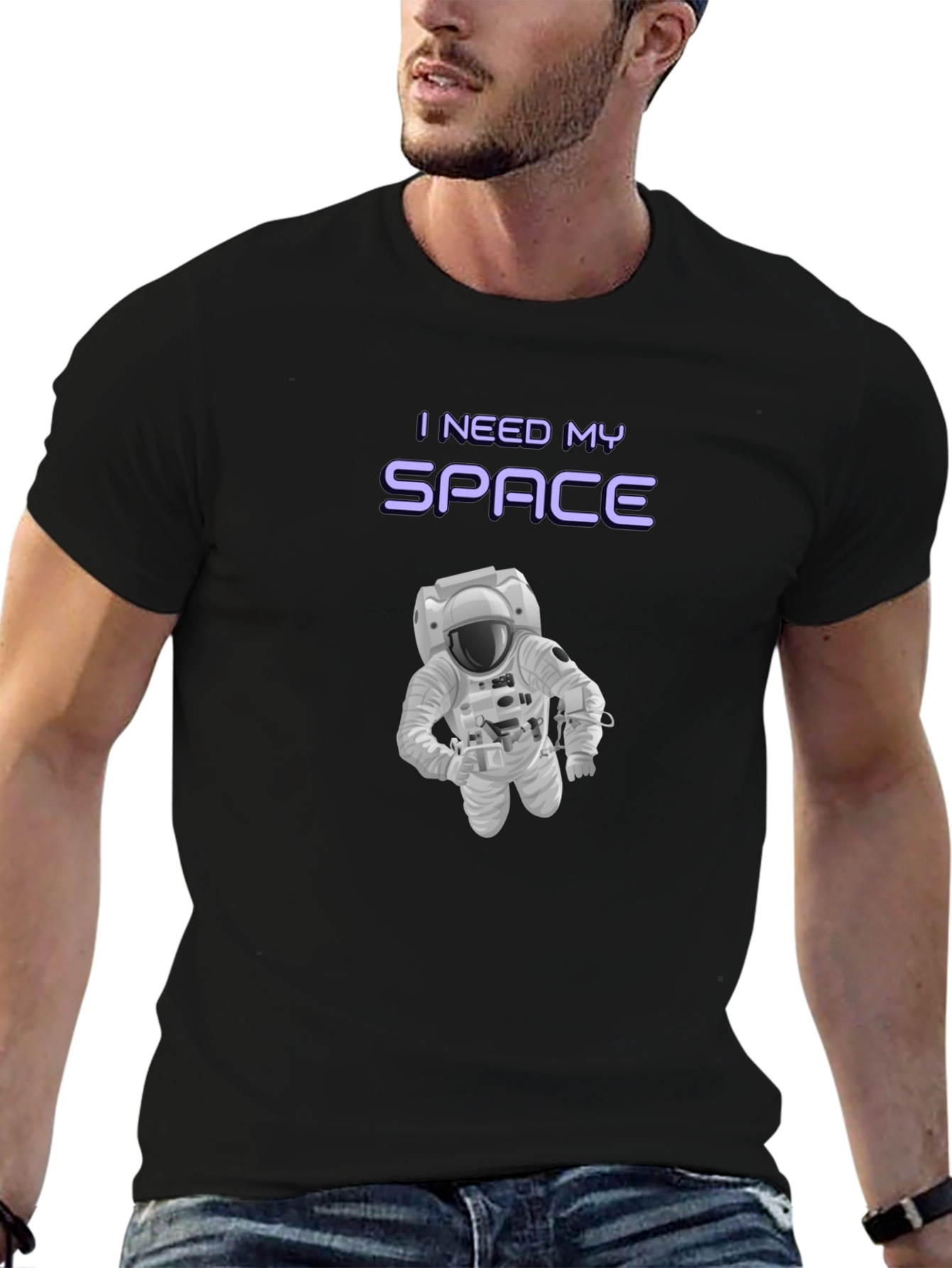 I Need My Space Graphic T-Shirt - Astronaut Design