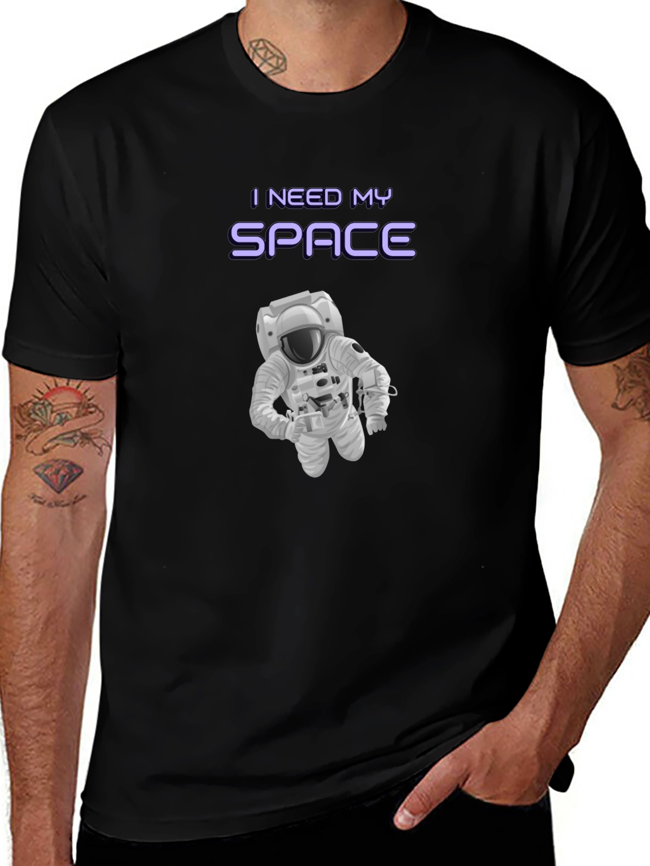 I Need My Space Graphic T-Shirt - Astronaut Design