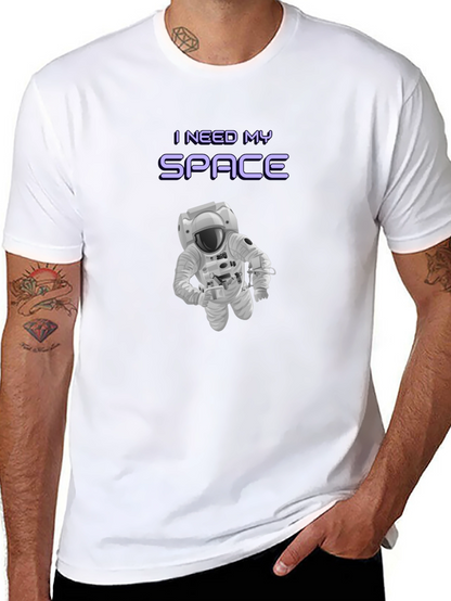 I Need My Space Graphic T-Shirt - Astronaut Design