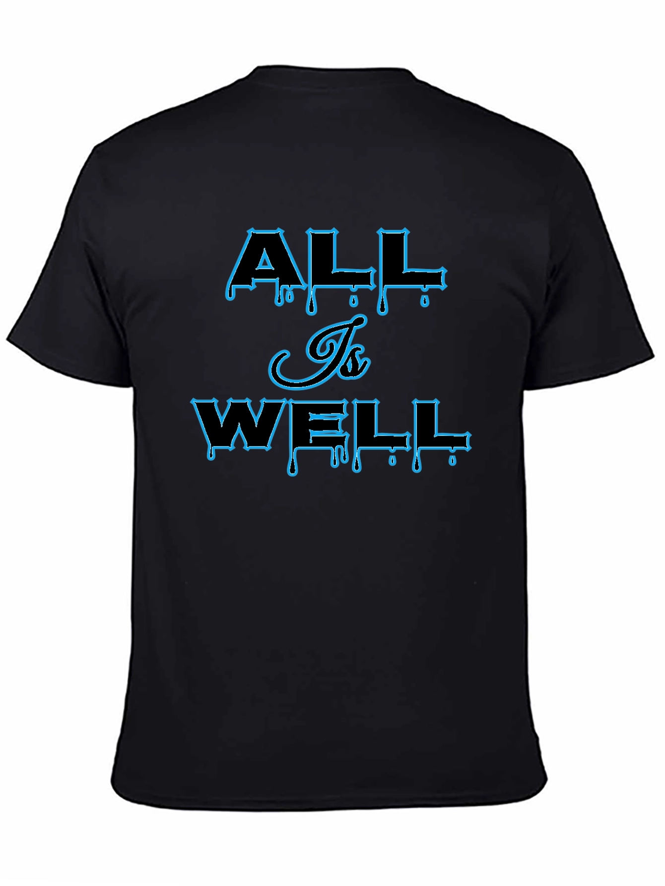 All Is Well Graphic Print Mens Black T-Shirt