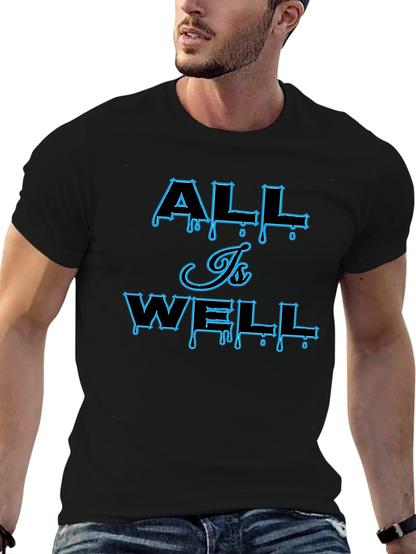 All Is Well Graphic Print Mens Black T-Shirt