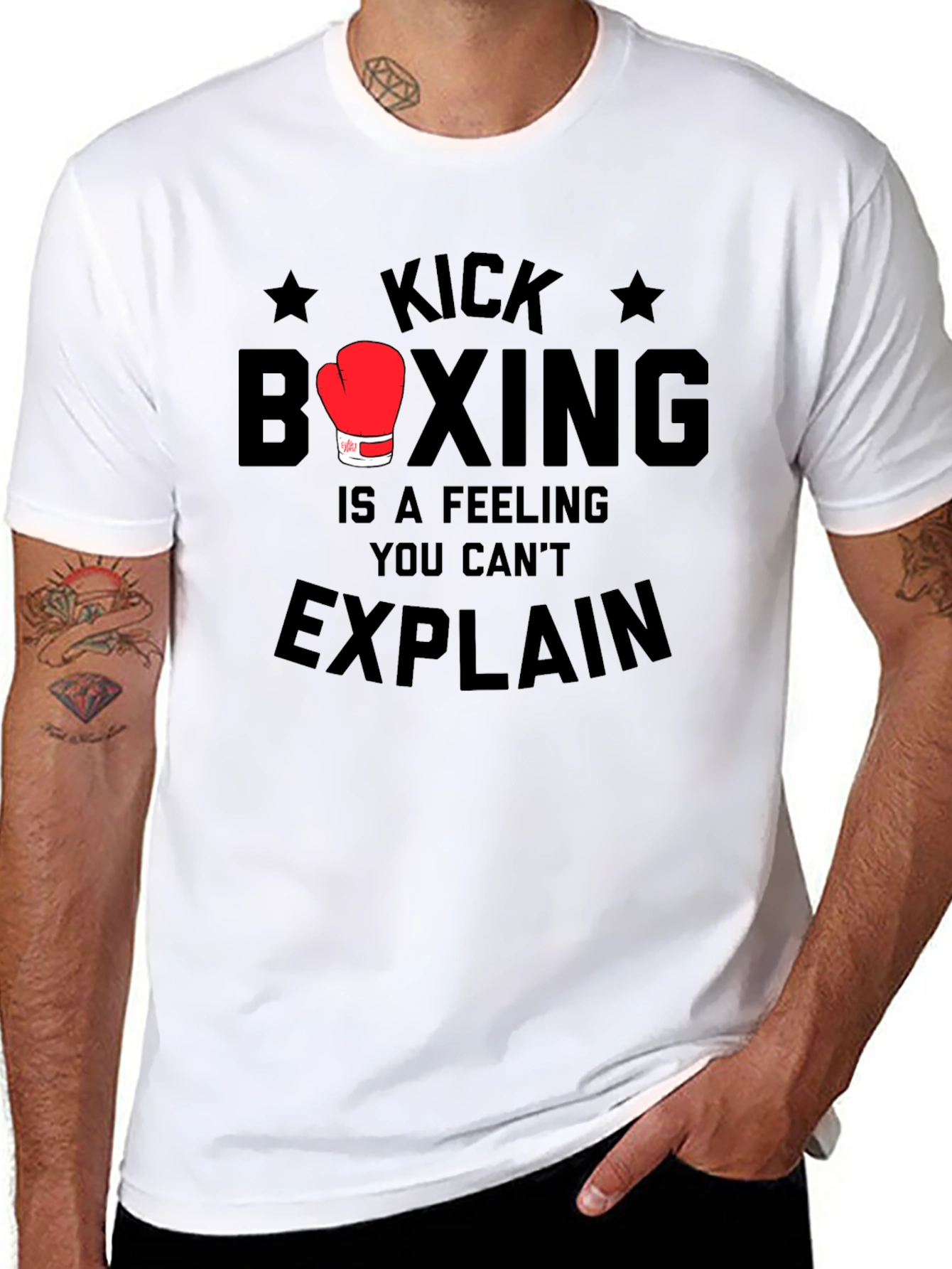 Kick Boxing Feeling Mens Black T-Shirt
