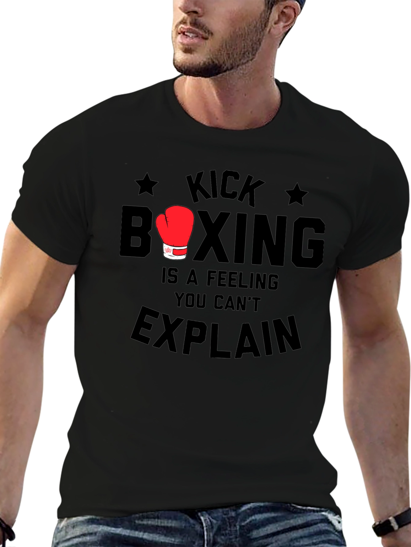 Kick Boxing Feeling Mens Black T-Shirt