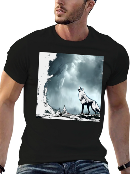 Wolf Howl Graphic Tee - Mens Black T-Shirt