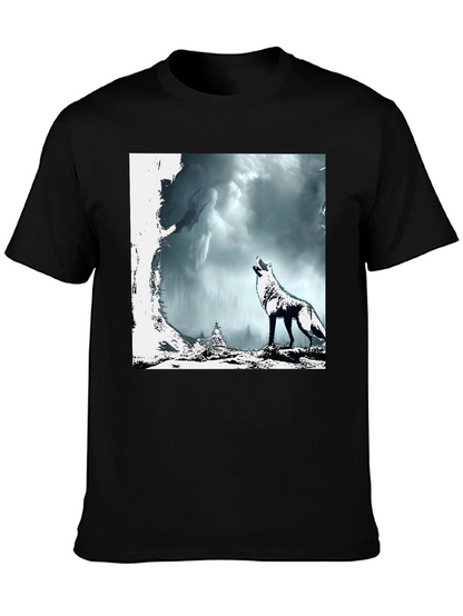Wolf Howl Graphic Tee - Mens Black T-Shirt