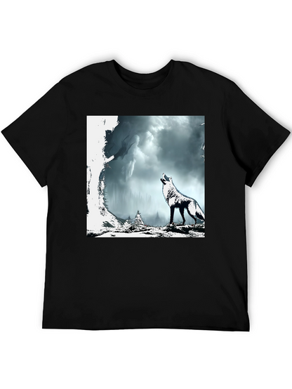 Wolf Howl Graphic Tee - Mens Black T-Shirt