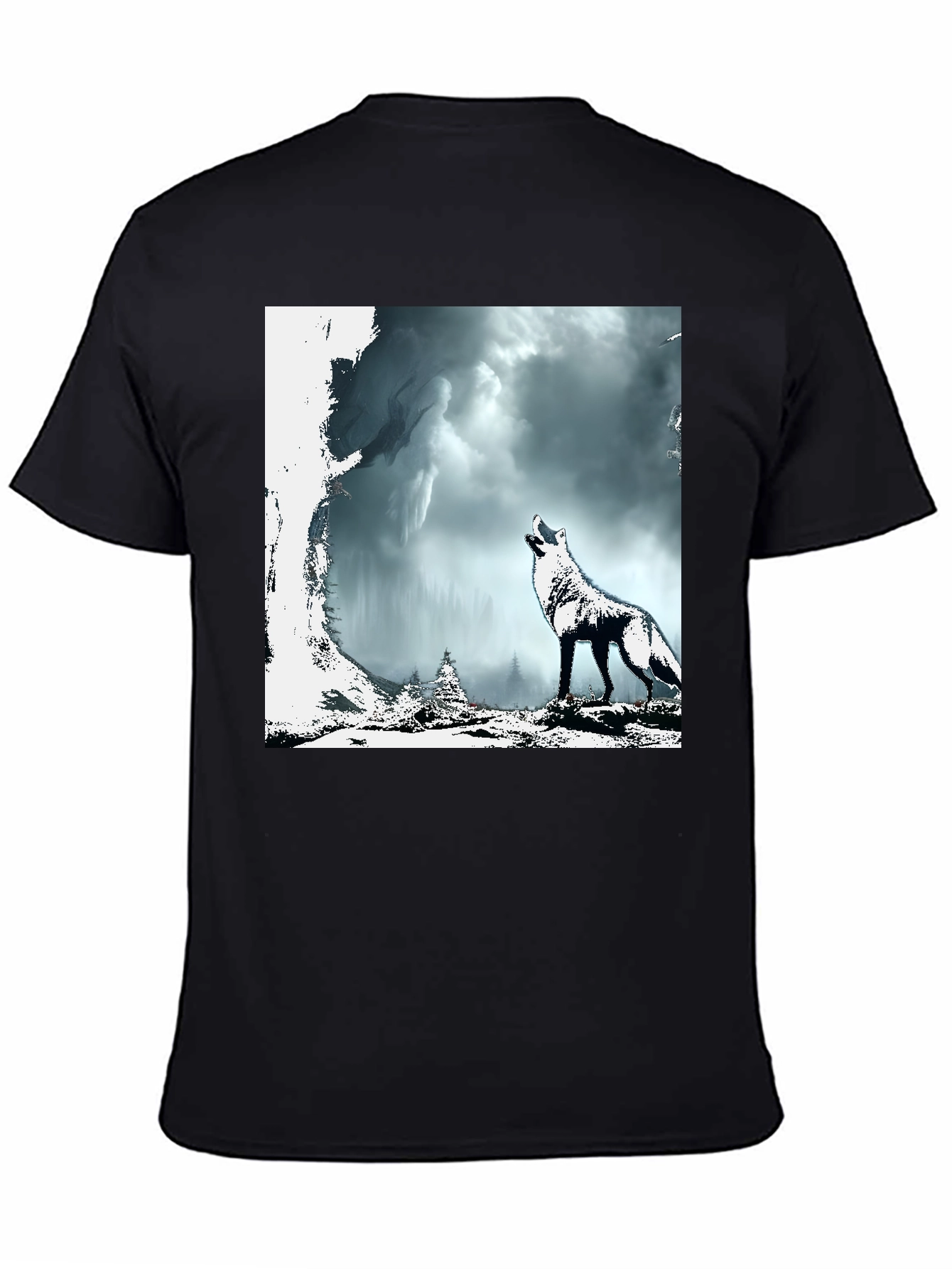 Wolf Howl Graphic Tee - Mens Black T-Shirt