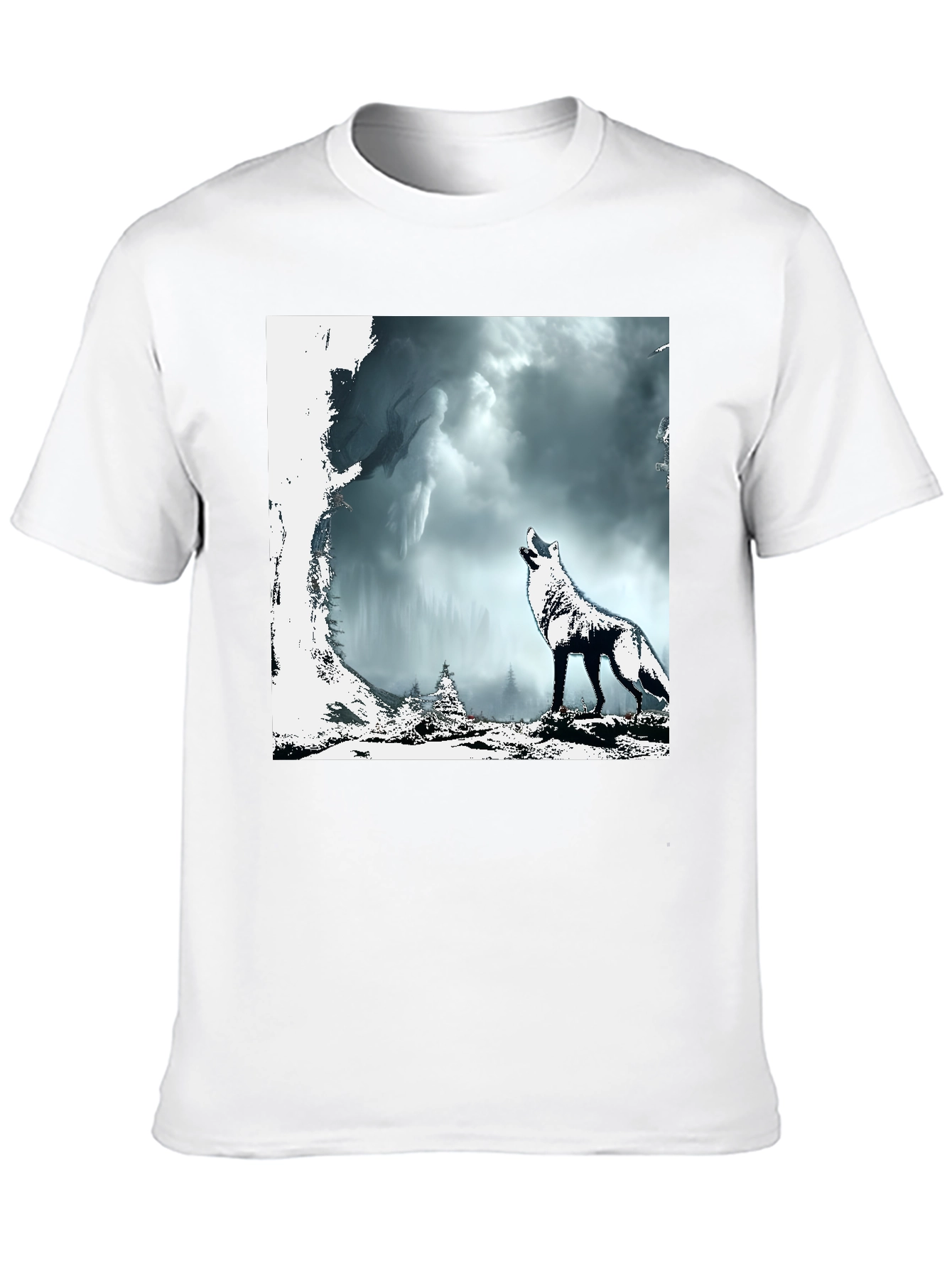 Wolf Howl Graphic Tee - Mens Black T-Shirt