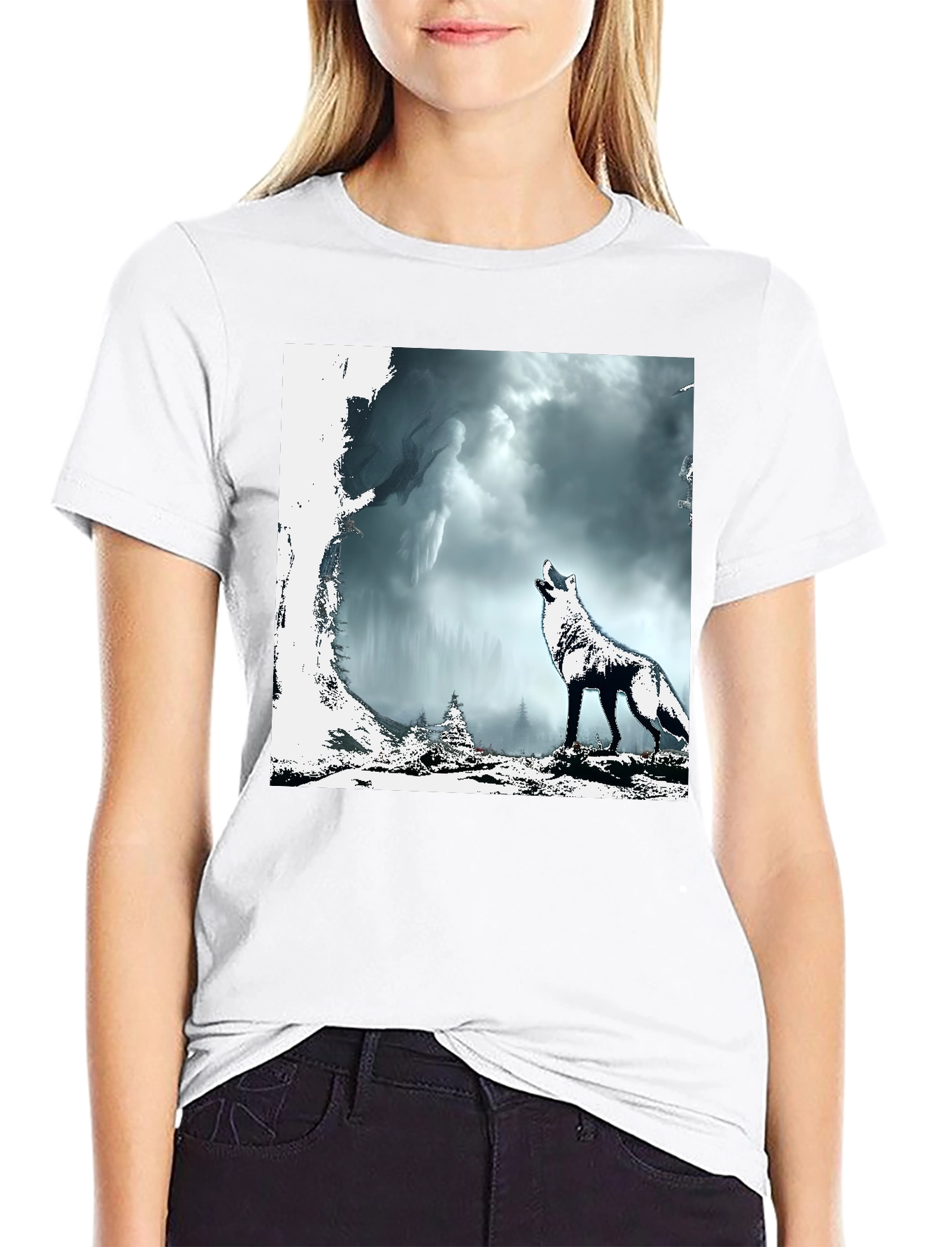 Wolf Howl Graphic Tee - Mens Black T-Shirt