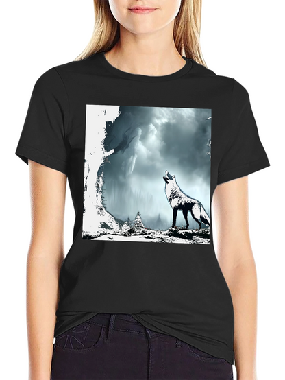 Wolf Howl Graphic Tee - Mens Black T-Shirt
