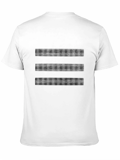 Stylish Black T-Shirt with Plaid Stripe Design