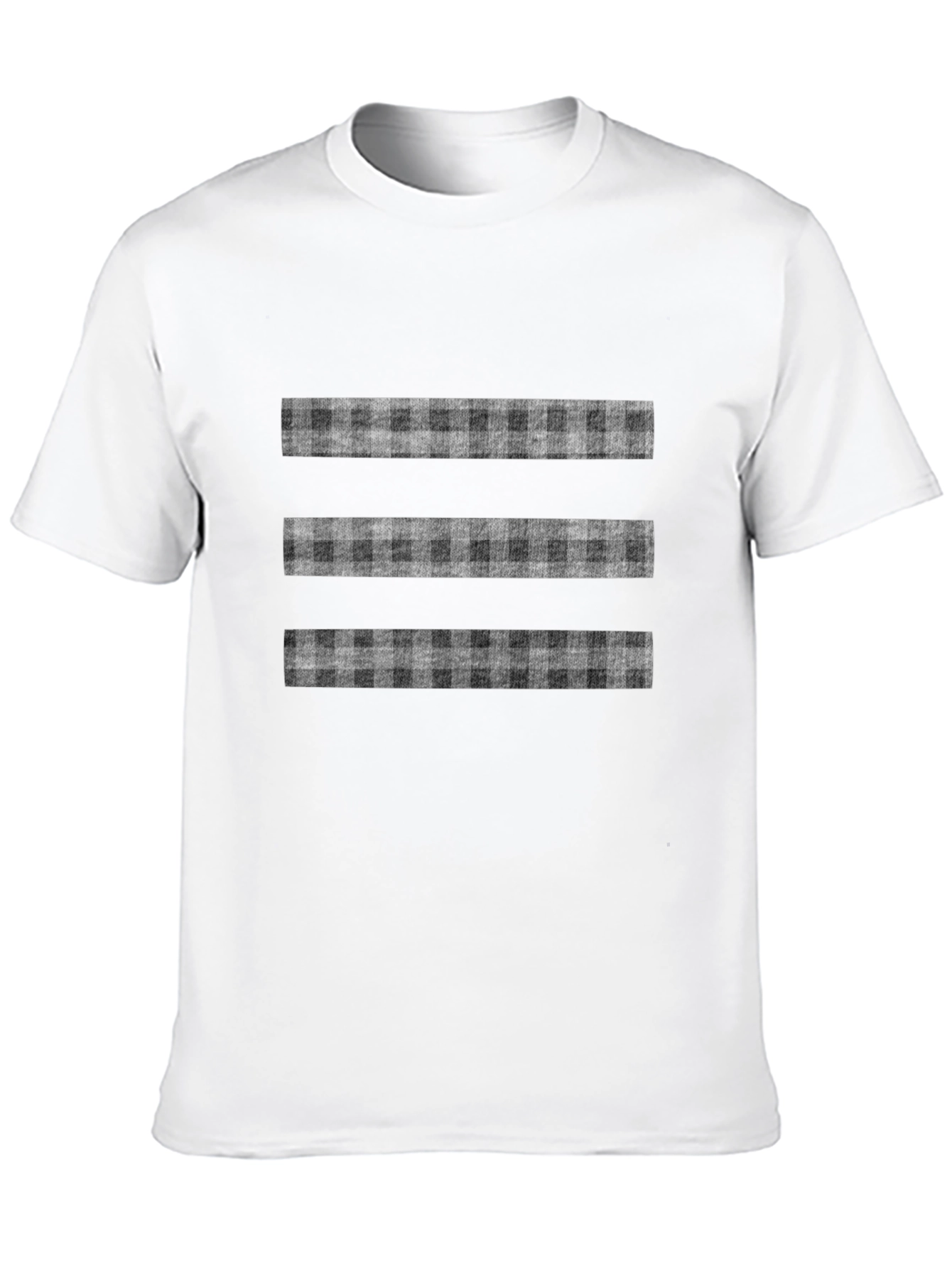Stylish Black T-Shirt with Plaid Stripe Design