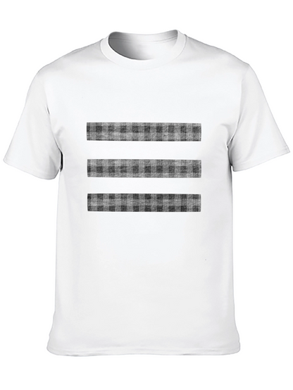 Stylish Black T-Shirt with Plaid Stripe Design