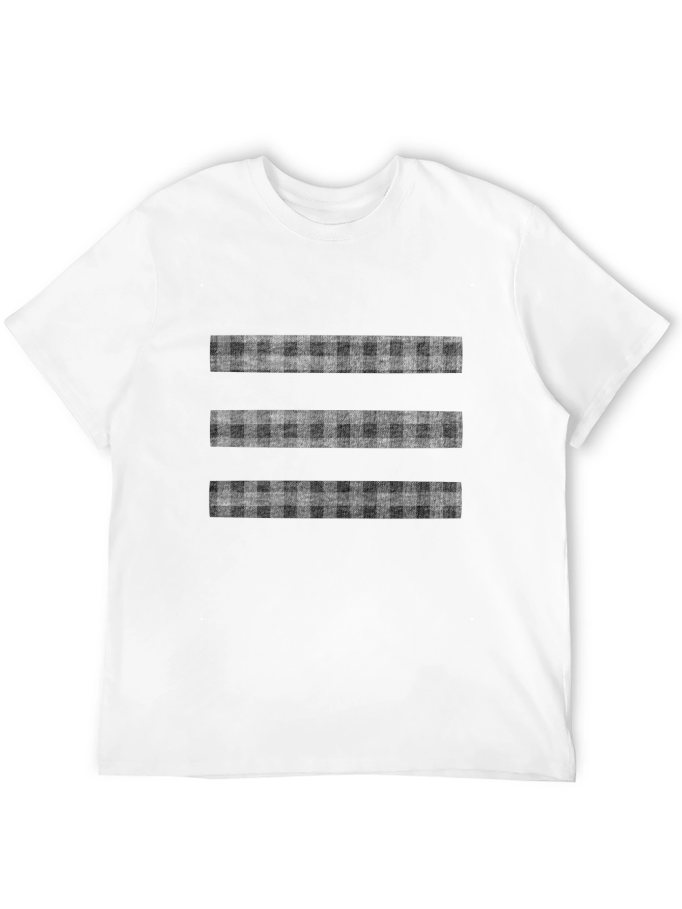 Stylish Black T-Shirt with Plaid Stripe Design