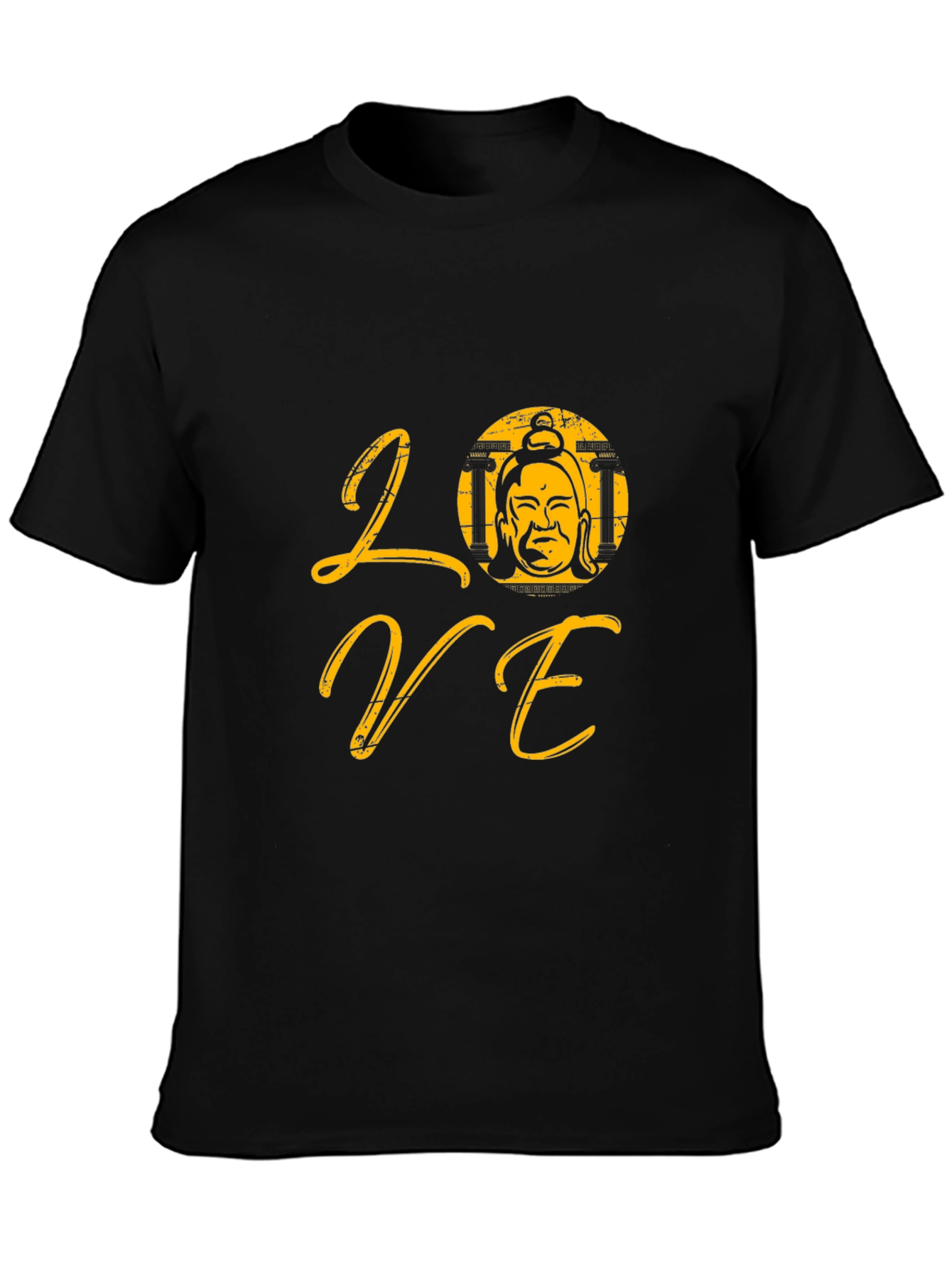 Love Buddha Graphic T-Shirt - Trendy Black Tee