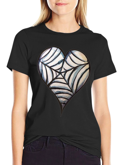 Heart Spiderweb Tee - Gothic Style