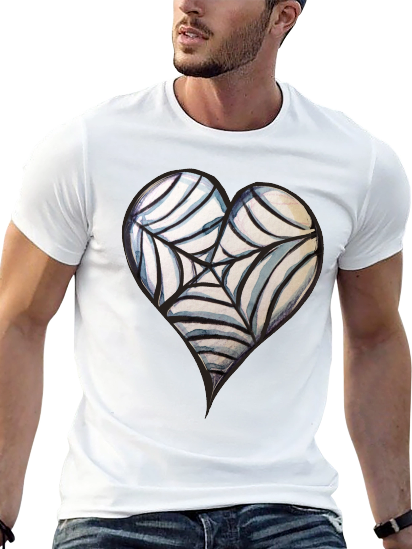 Heart Spiderweb Tee - Gothic Style