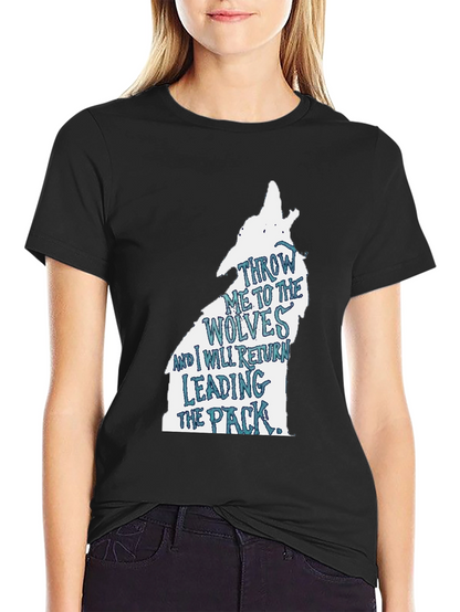 Wolf Pack Graphic Print Black T-Shirt