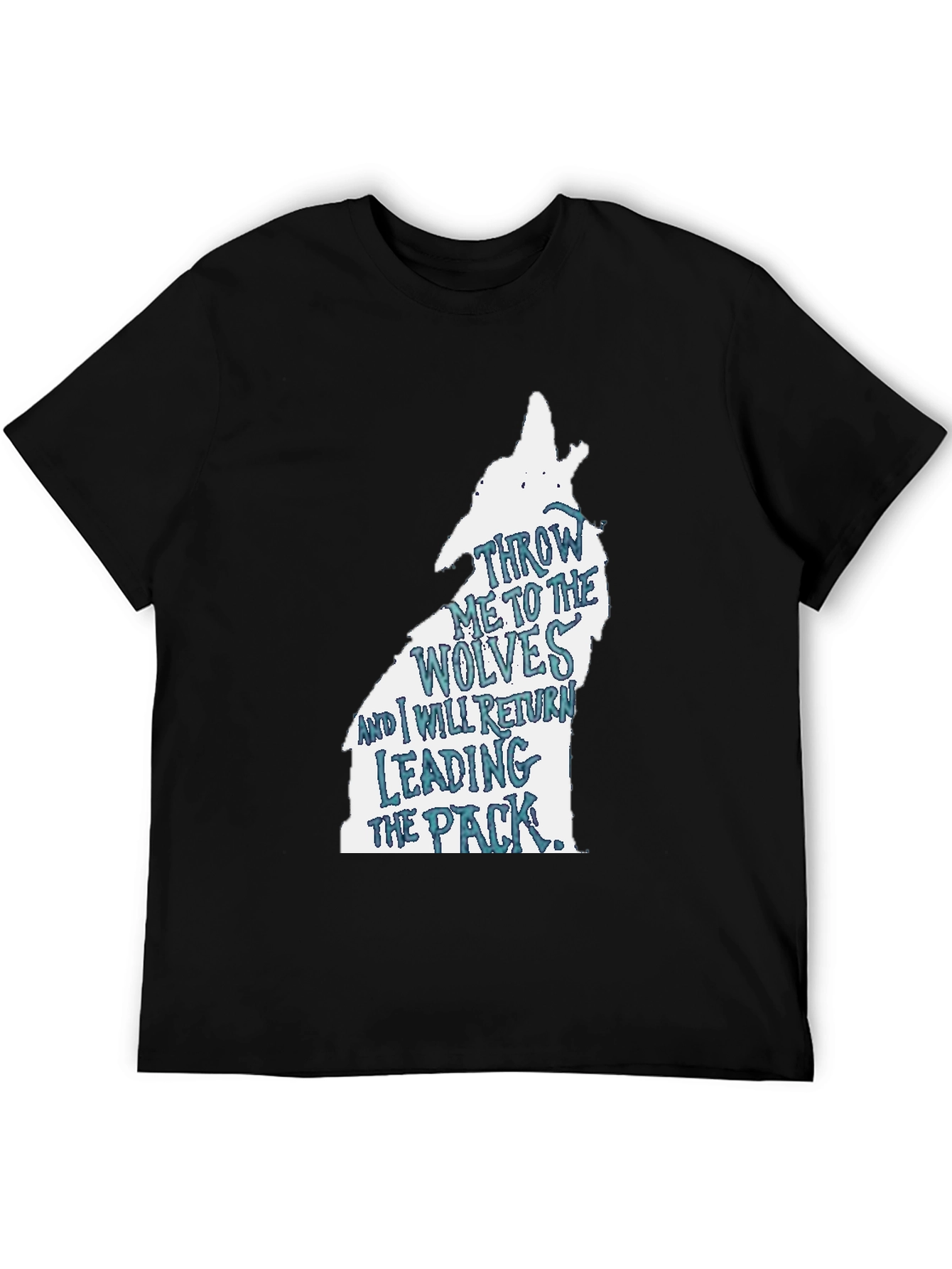 Wolf Pack Graphic Print Black T-Shirt