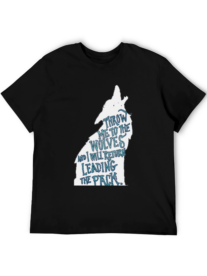 Wolf Pack Graphic Print Black T-Shirt