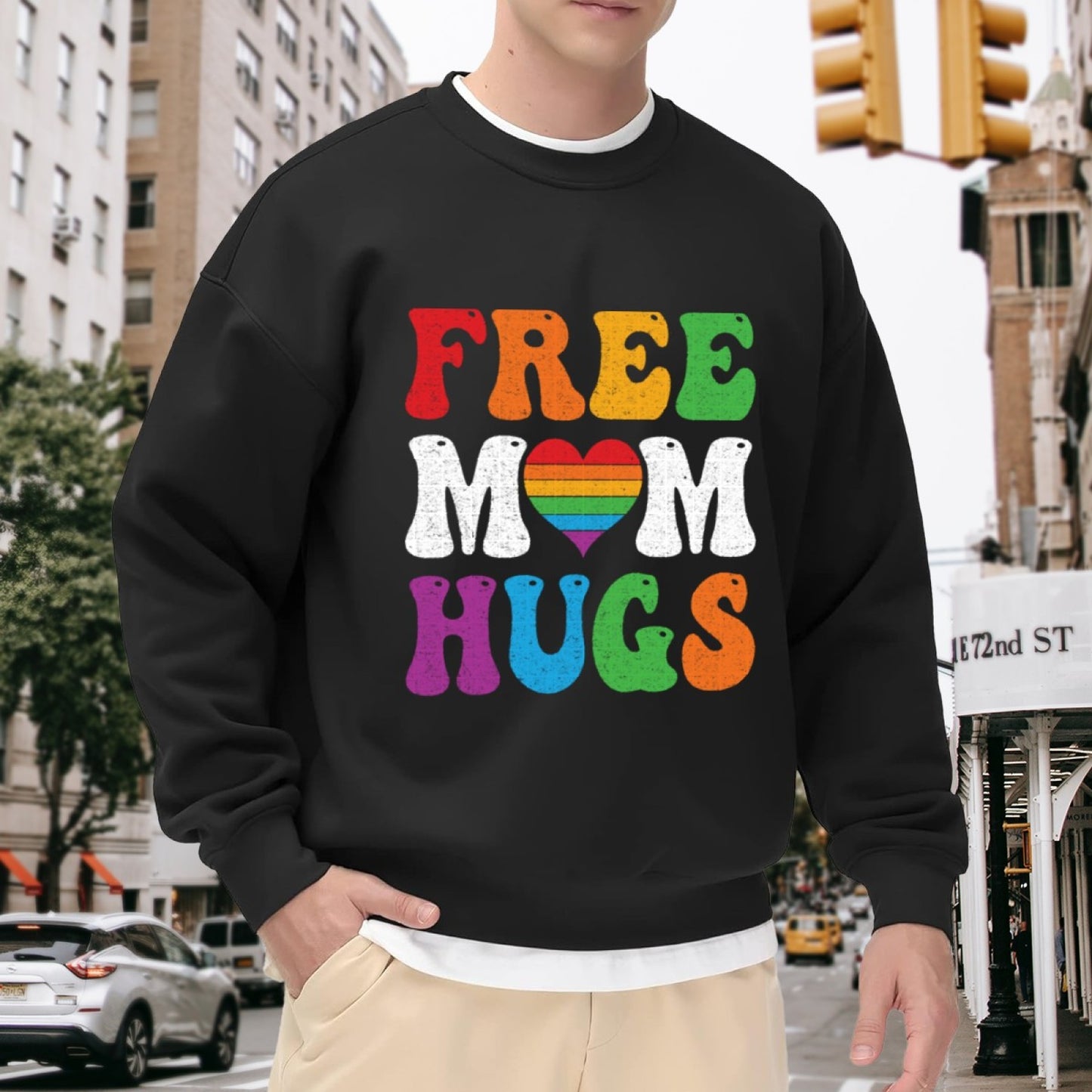Rainbow Pride "Free Mom Hugs" Inclusive Crewneck