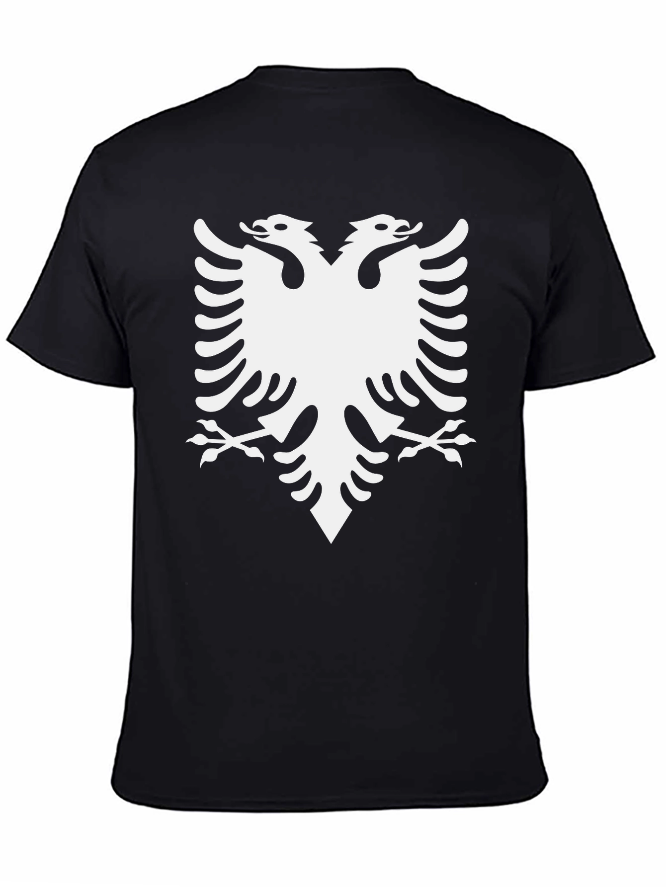 Albanian Eagle Graphic Tee - Black Cotton T-Shirt