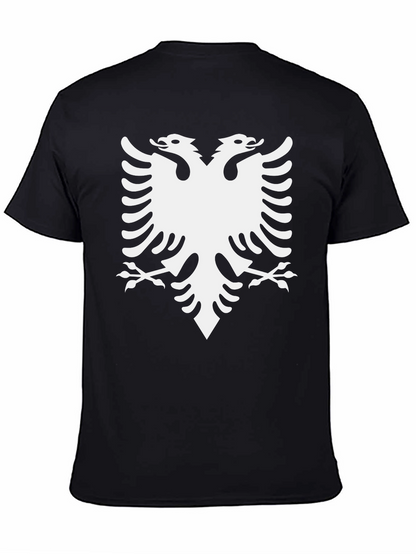 Albanian Eagle Graphic Tee - Black Cotton T-Shirt