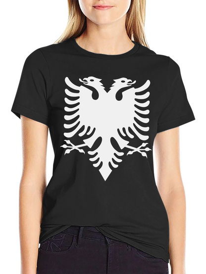 Albanian Eagle Graphic Tee - Black Cotton T-Shirt
