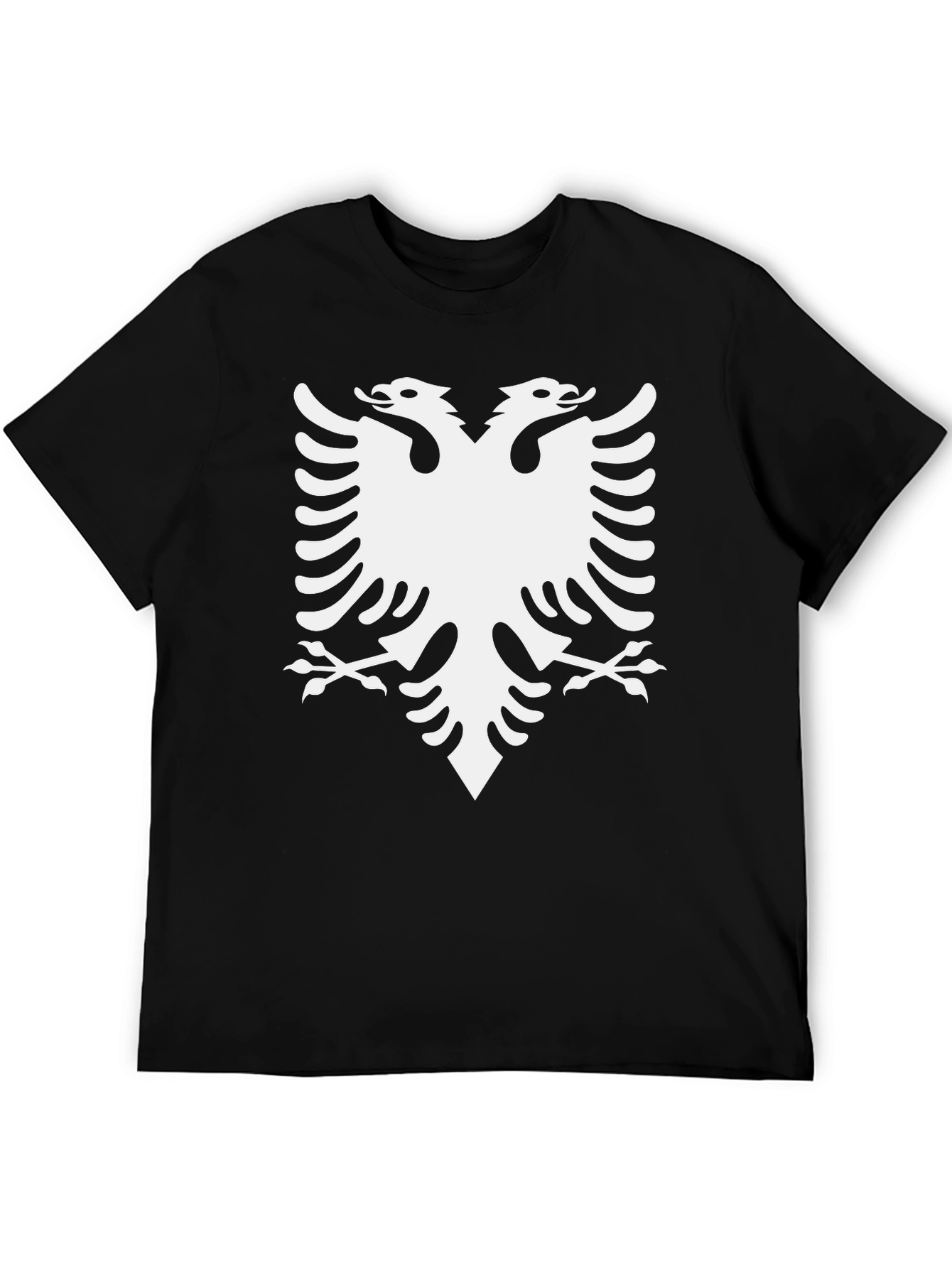 Albanian Eagle Graphic Tee - Black Cotton T-Shirt