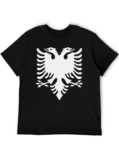 Albanian Eagle Graphic Tee - Black Cotton T-Shirt
