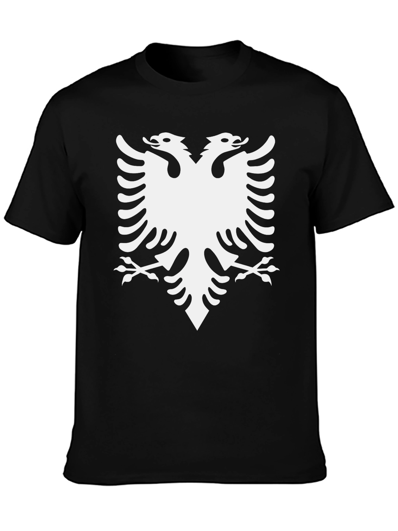 Albanian Eagle Graphic Tee - Black Cotton T-Shirt