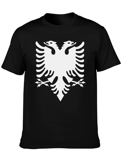 Albanian Eagle Graphic Tee - Black Cotton T-Shirt