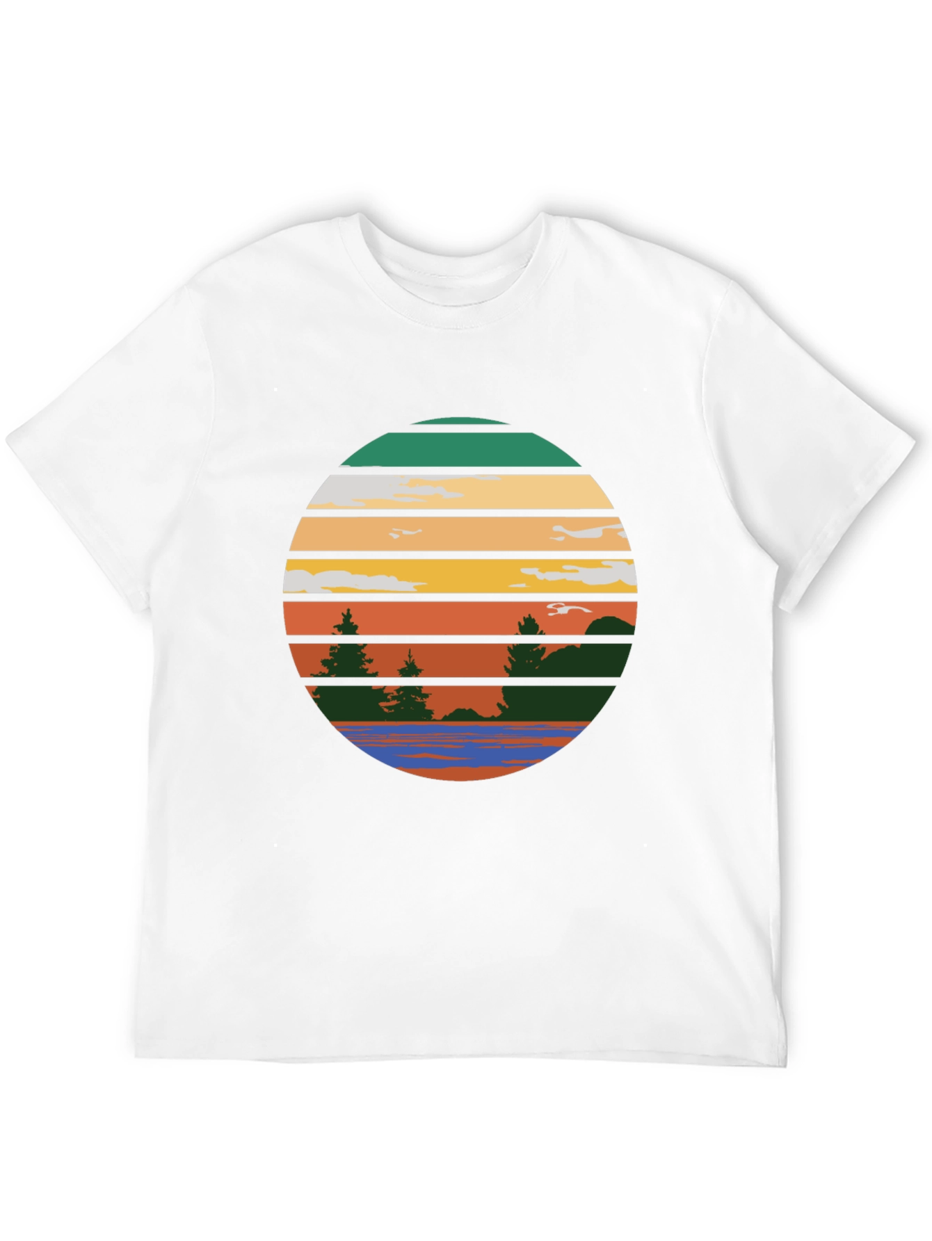 Retro Sunset Lake Graphic Tee