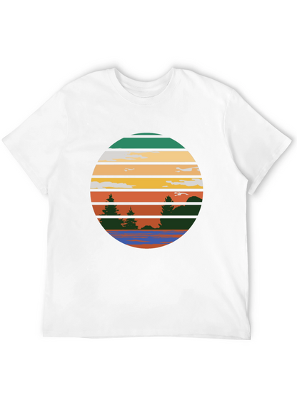 Retro Sunset Lake Graphic Tee
