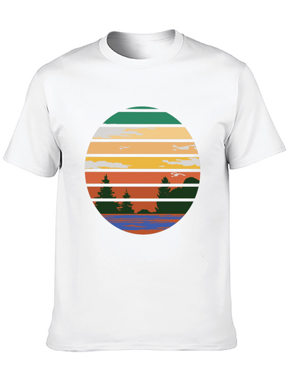 Retro Sunset Lake Graphic Tee