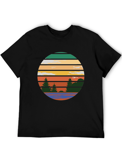 Retro Sunset Lake Graphic Tee