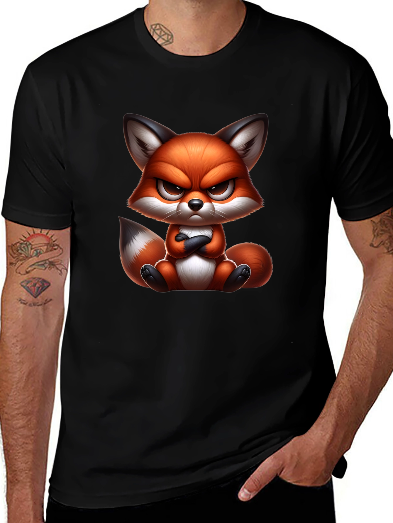 Grumpy Fox Graphic Tee - Mens Black T-Shirt