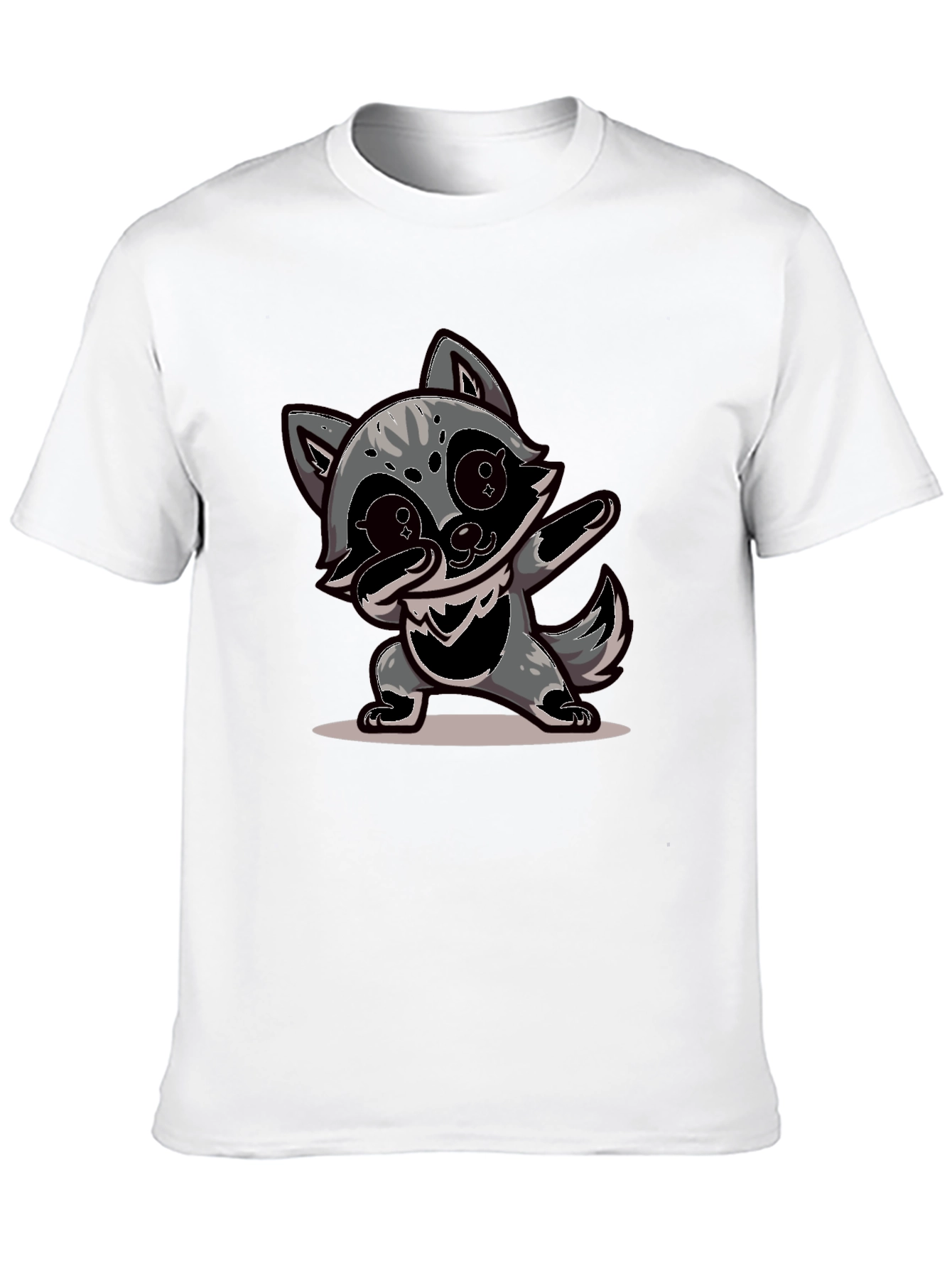 Dabbing Raccoon Graphic Tee - Black Casual Shirt