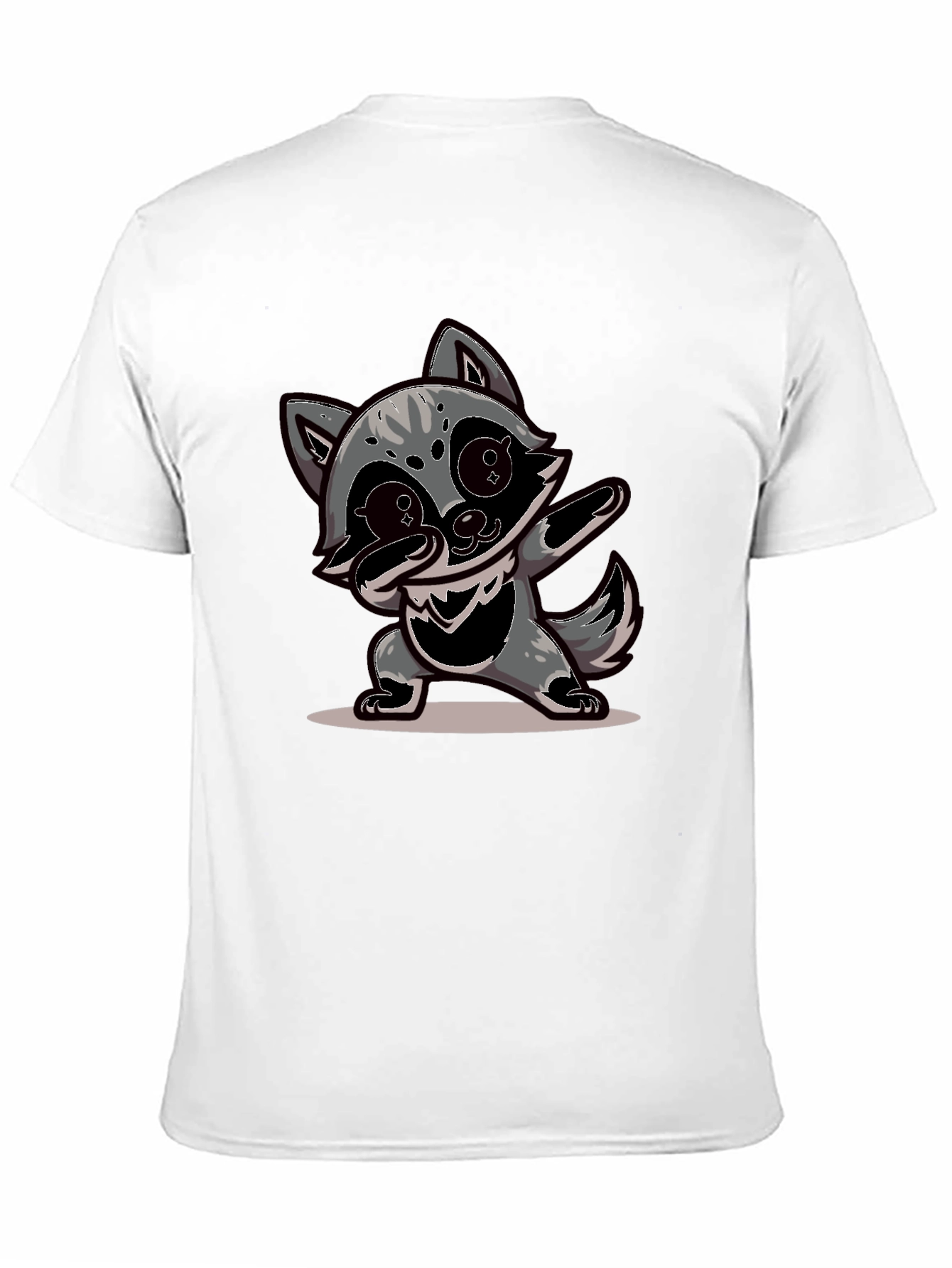 Dabbing Raccoon Graphic Tee - Black Casual Shirt