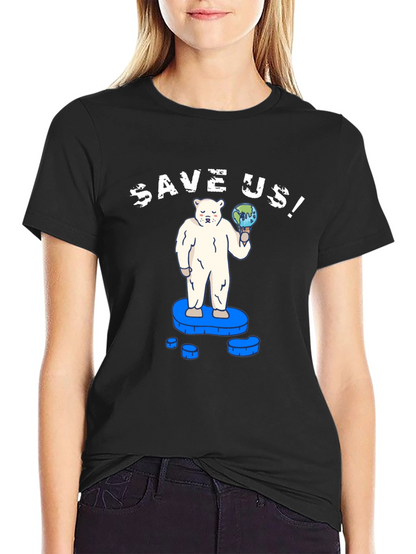 Save Us! Graphic Tee - Global Warming Awareness T-Shirt