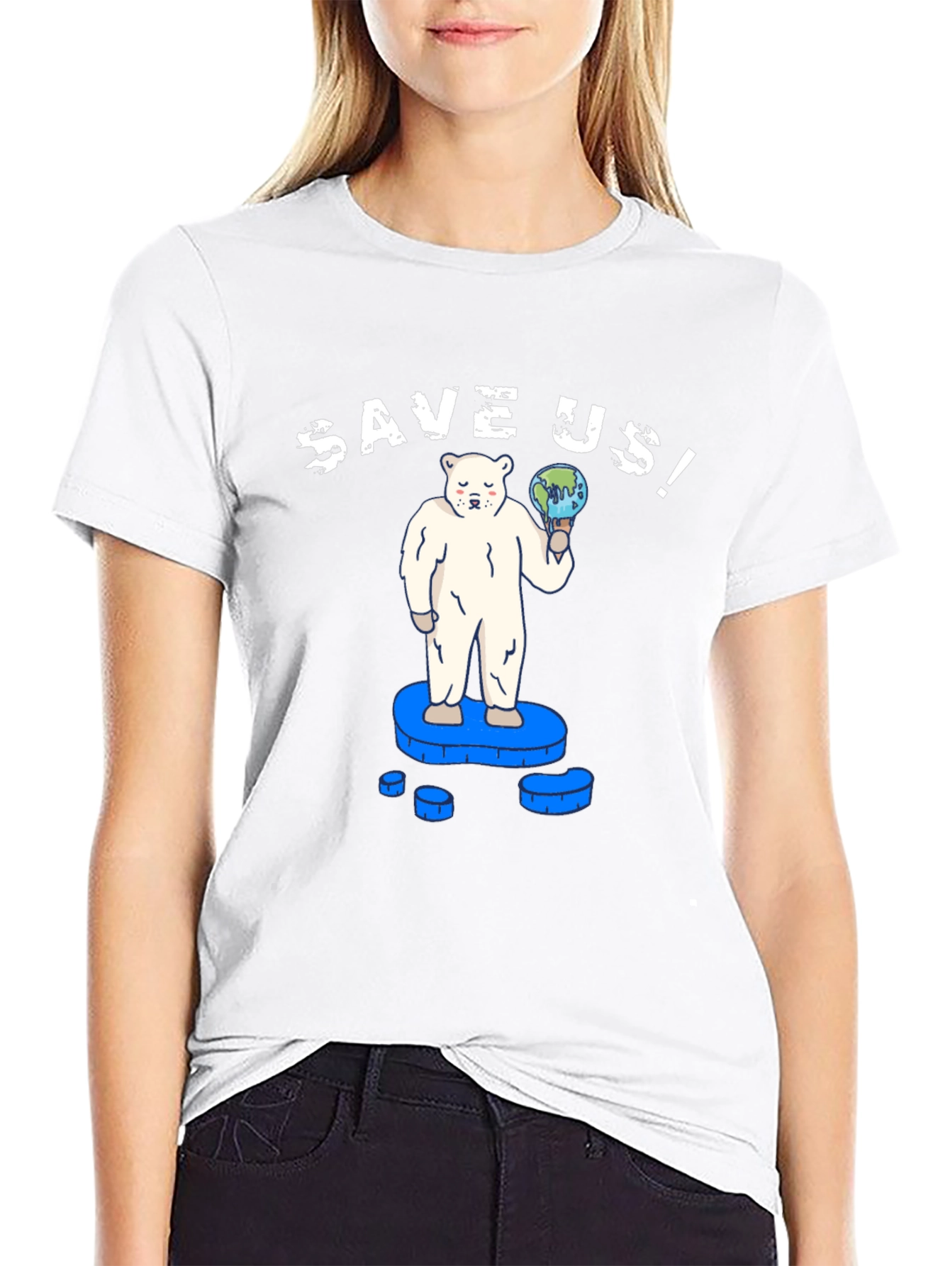 Save Us! Graphic Tee - Global Warming Awareness T-Shirt
