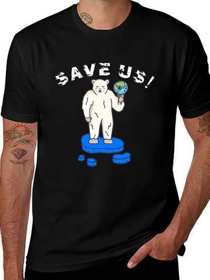 Save Us! Graphic Tee - Global Warming Awareness T-Shirt