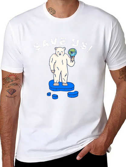 Save Us! Graphic Tee - Global Warming Awareness T-Shirt