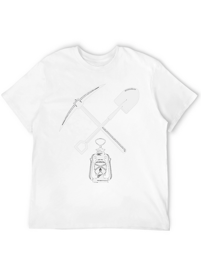 Miners Pickaxe & Shovel Lantern Black T-Shirt